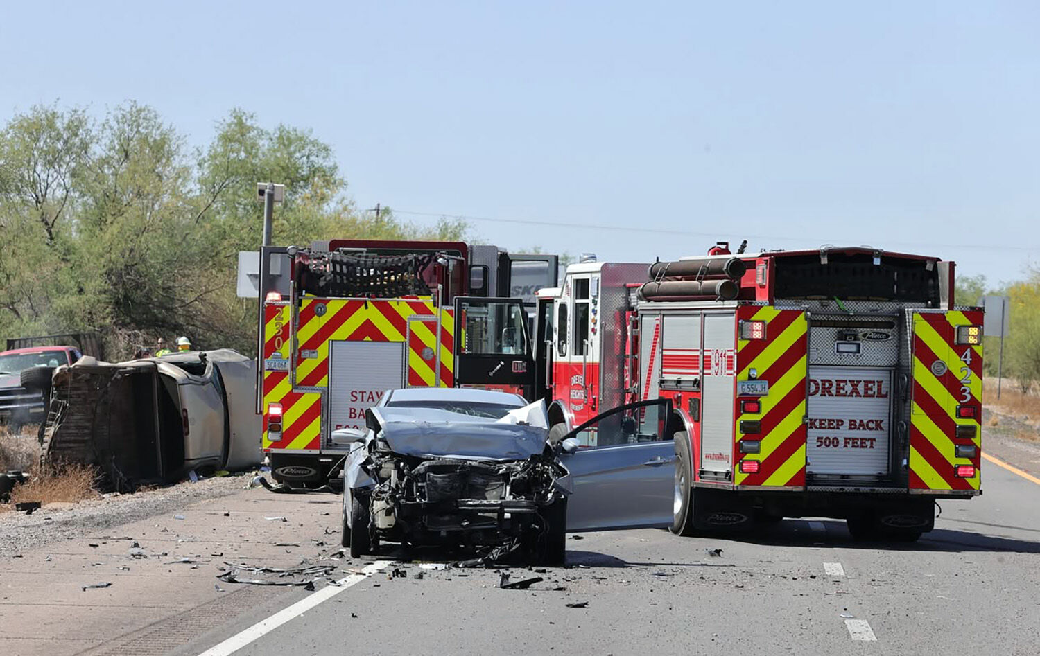 1 killed, 3 injured in fiery crash south of Tucson